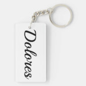personalisierbar Vorname Dolores schwarz weiß Sleutelhanger (achterkant)