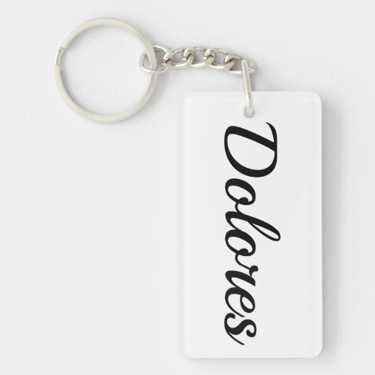 personalisierbar Vorname Dolores schwarz weiß Sleutelhanger (Voorkant)