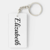 personalisierbar Vorname Elizabeth schwarz weiß Sleutelhanger (achterkant)