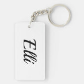 personalisierbar Vorname Elli schwarz weiß Sleutelhanger (achterkant)