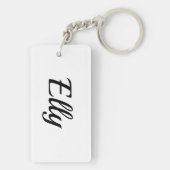 personalisierbar Vorname Elly schwarz weiß Sleutelhanger (achterkant)