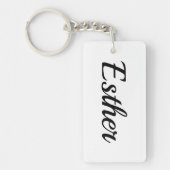 personalisierbar Vorname Esther schwarz weiß Sleutelhanger (Voorkant)