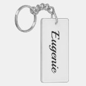 personalisierbar Vorname Eugenie schwarz weiß Sleutelhanger (Voorkant Links)