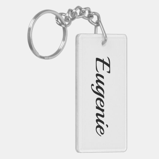 personalisierbar Vorname Eugenie schwarz weiß Sleutelhanger (Voorkant Links)