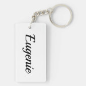 personalisierbar Vorname Eugenie schwarz weiß Sleutelhanger (achterkant)
