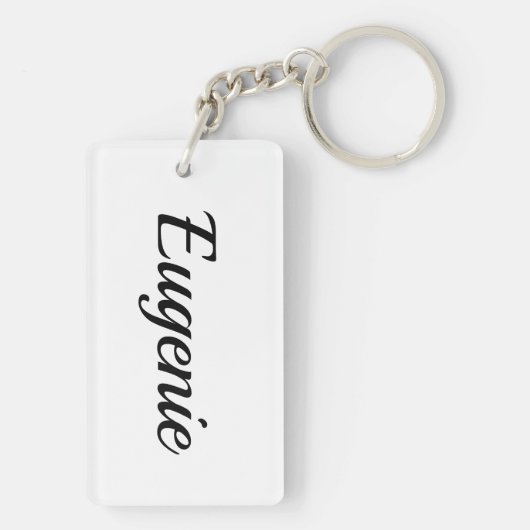 personalisierbar Vorname Eugenie schwarz weiß Sleutelhanger (achterkant)