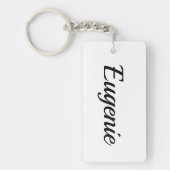 personalisierbar Vorname Eugenie schwarz weiß Sleutelhanger (Voorkant)