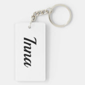 personalisierbar Vorname Inna schwarz weiß Sleutelhanger (achterkant)