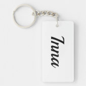 personalisierbar Vorname Inna schwarz weiß Sleutelhanger (Voorkant)