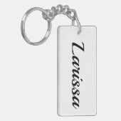 personalisierbar Vorname Larissa schwarz weiß Sleutelhanger (Voorkant Links)
