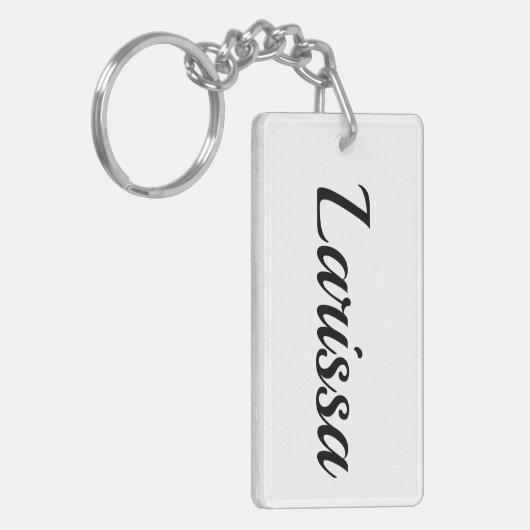 personalisierbar Vorname Larissa schwarz weiß Sleutelhanger (Voorkant Links)