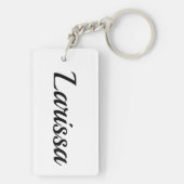 personalisierbar Vorname Larissa schwarz weiß Sleutelhanger (achterkant)