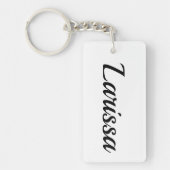 personalisierbar Vorname Larissa schwarz weiß Sleutelhanger (Voorkant)