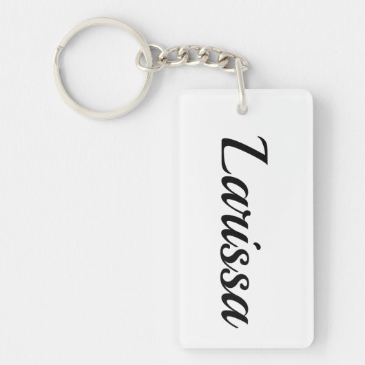 personalisierbar Vorname Larissa schwarz weiß Sleutelhanger (Voorkant)