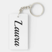 personalisierbar Vorname Laura schwarz weiß Sleutelhanger (achterkant)