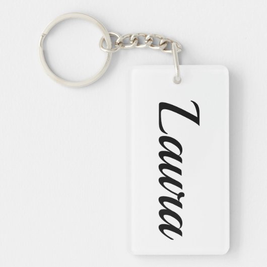 personalisierbar Vorname Laura schwarz weiß Sleutelhanger (Voorkant)