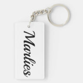 personalisierbar Vorname Marlies schwarz weiß Sleutelhanger (achterkant)