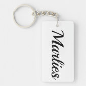 personalisierbar Vorname Marlies schwarz weiß Sleutelhanger (Voorkant)