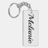 personalisierbar Vorname Melanie schwarz weiß Sleutelhanger (Voorkant Links)