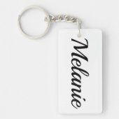personalisierbar Vorname Melanie schwarz weiß Sleutelhanger (Voorkant)