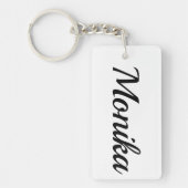personalisierbar Vorname Monika schwarz weiß Sleutelhanger (Voorkant)