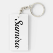 personalisierbar Vorname Samira schwarz weiß Sleutelhanger (achterkant)