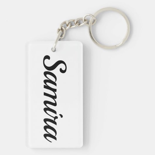 personalisierbar Vorname Samira schwarz weiß Sleutelhanger (achterkant)