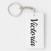 personalisierbar Vorname Victoria schwarz weiß Sleutelhanger (Voorkant)