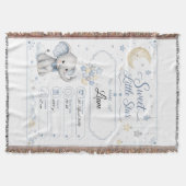 Personalisierbare Baby Geburtstafel mit Elefant Deken (Voorkant)