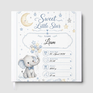Personalisierbare Baby Geburtstafel mit Elefant Gastenboek