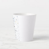 Personalisierbare Baby Geburtstafel mit Elefant Latte Mok (Voorkant)