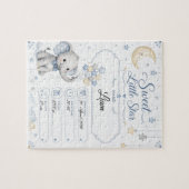 Personalisierbare Baby Geburtstafel mit Elefant  Legpuzzel (Horizontaal)