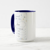 Personalisierbare Baby Geburtstafel mit Elefant Mok (Voorkant links)