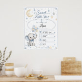 Personalisierbare Baby Geburtstafel mit Elefant Poster (Keuken)
