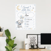 Personalisierbare Baby Geburtstafel mit Elefant Poster (Thuiskantoor)