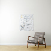 Personalisierbare Baby Geburtstafel mit Elefant Wandkleed (In situ)