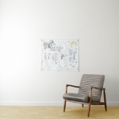 Personalisierbare Baby Geburtstafel mit Elefant Wandkleed (In Situ (horizontaal))