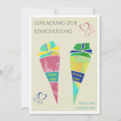 Personalisierbare Einladung Einschulung deutsch  Kaart (Voorkant)
