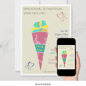 Personalisierbare Einladung zur Einschulung 2024 Kaart