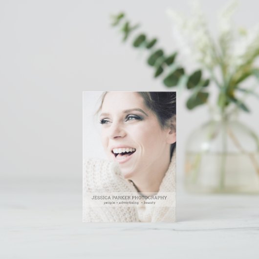 Personalisierbare Foto Visitekaartje (Staand voorkant)