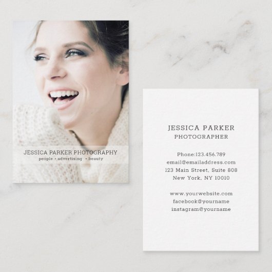 Personalisierbare Foto Visitekaartje (Voorkant / Achterkant)