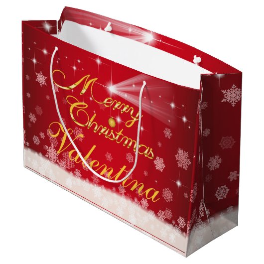 personalisierbare Geschenktüte für Weihnachten Groot Cadeauzakje (Achterkant Gekanteld)