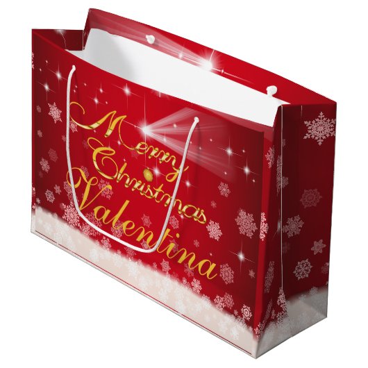 personalisierbare Geschenktüte für Weihnachten Groot Cadeauzakje (Voorkant Gekanteld)