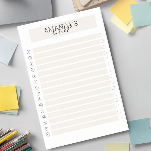 Personalisierbare Modern Beige Weiß Post-it® Notes