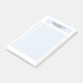 Personalisierbare Modern Blau Weiß Klebeze Post-it® Notes (Schuin)