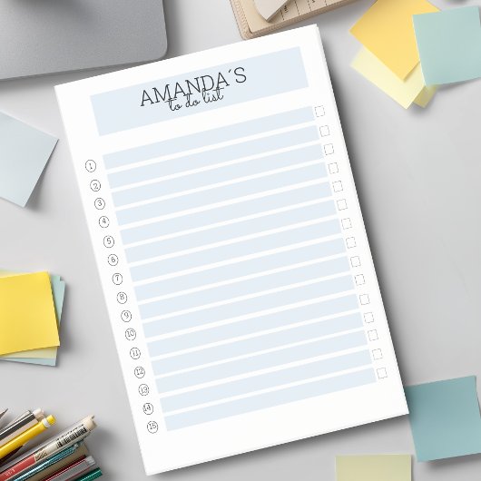 Personalisierbare Modern Blau Weiß Klebeze Post-it® Notes