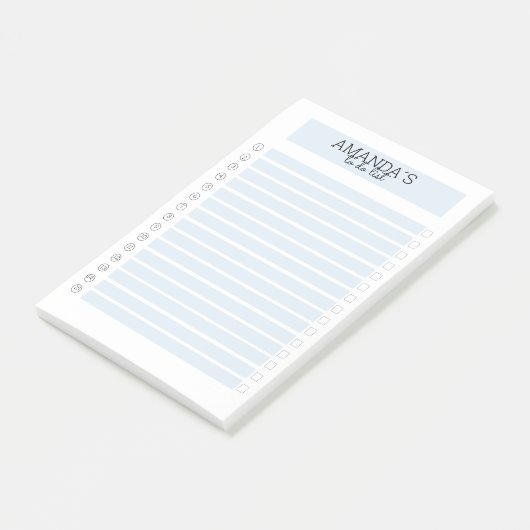 Personalisierbare Modern Blau Weiß Post-it Klebeze Post-it® Notes (Schuin)