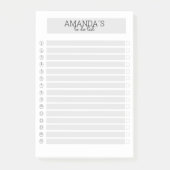 Personalisierbare Modern Grau Weiß Klebeze Post-it® Notes (Voorkant)