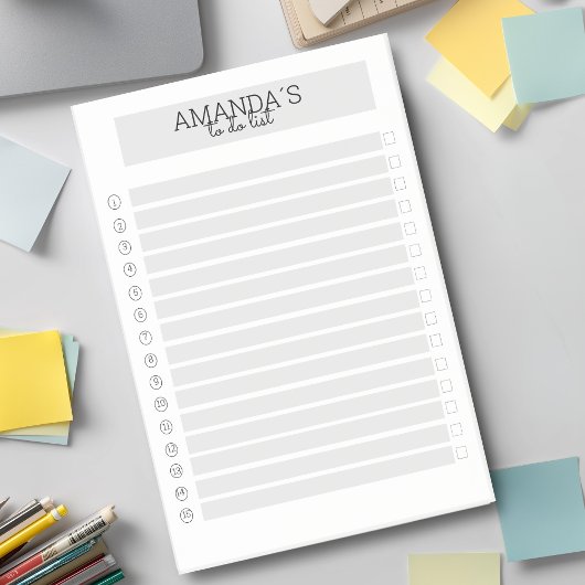 Personalisierbare Modern Grau Weiß Klebeze Post-it® Notes