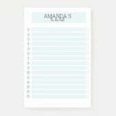 Personalisierbare Modern Mint Weiß Post-it Klebeze Post-it® Notes (Voorkant)